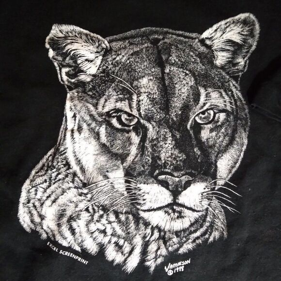 Vintage Bobcat Puma Wildcat Portrait T-Shirt - Picture 3 of 10